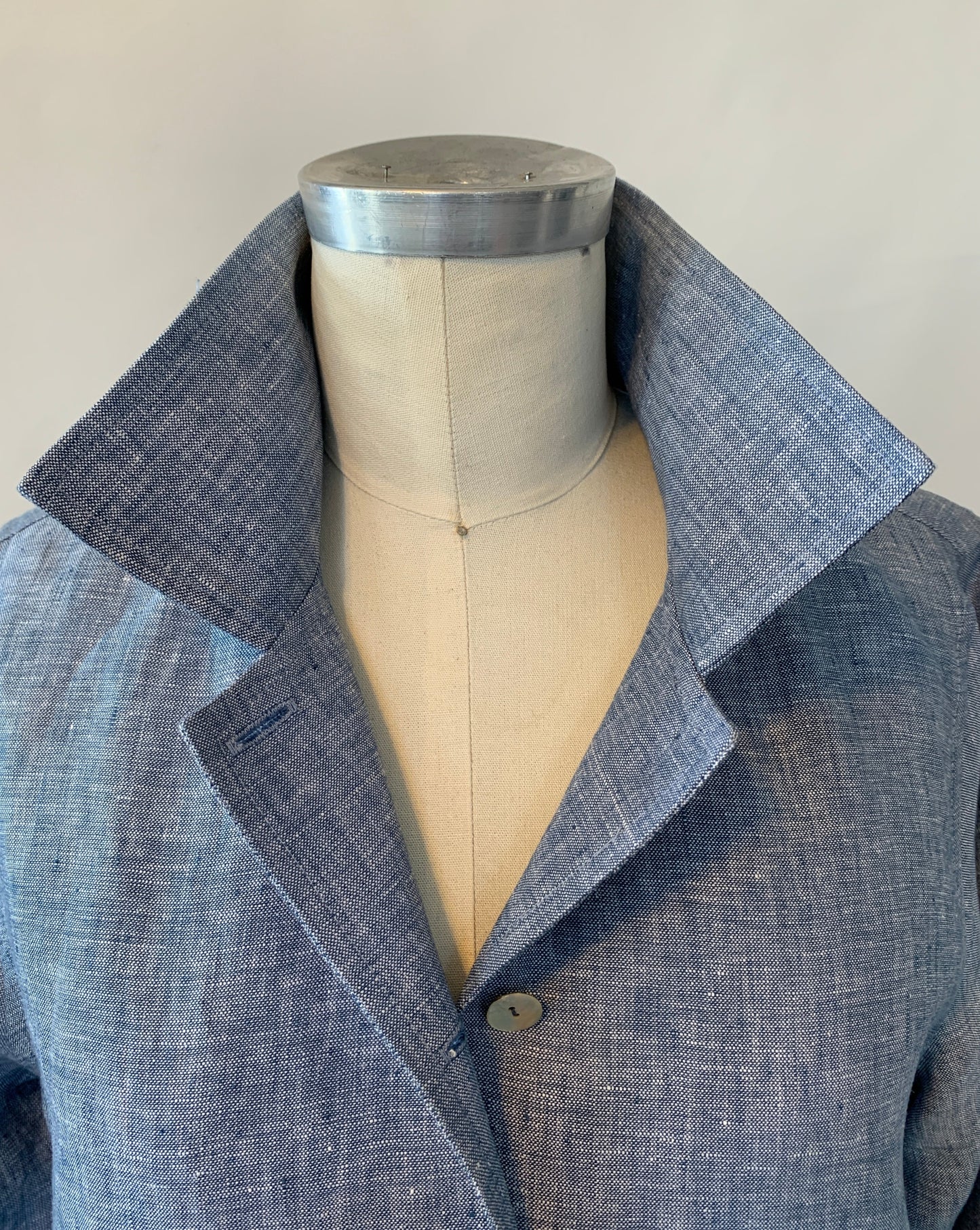 Linen Shirt (Blue/White Melange) Notch