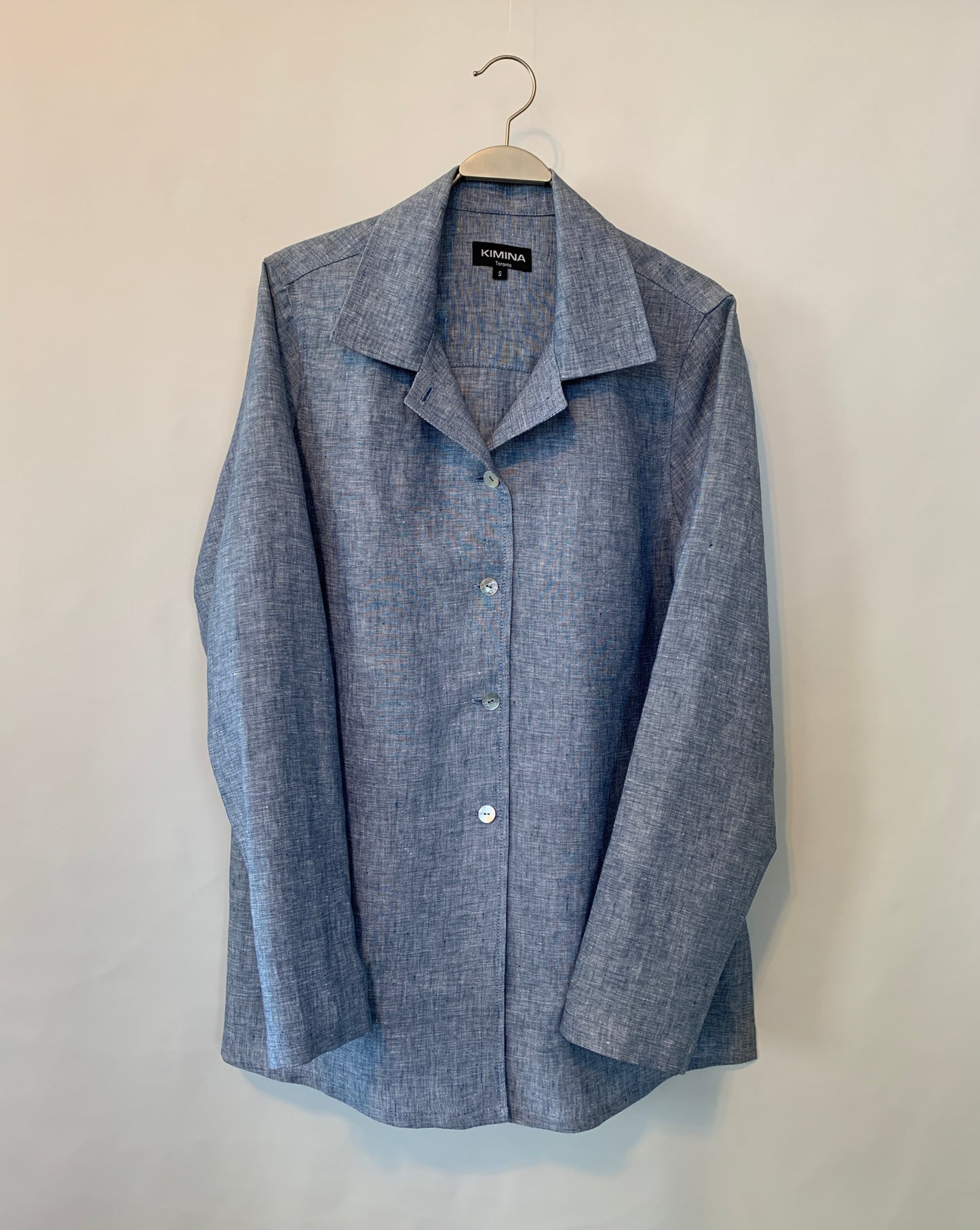 Linen Shirt (Blue/White Melange) Notch