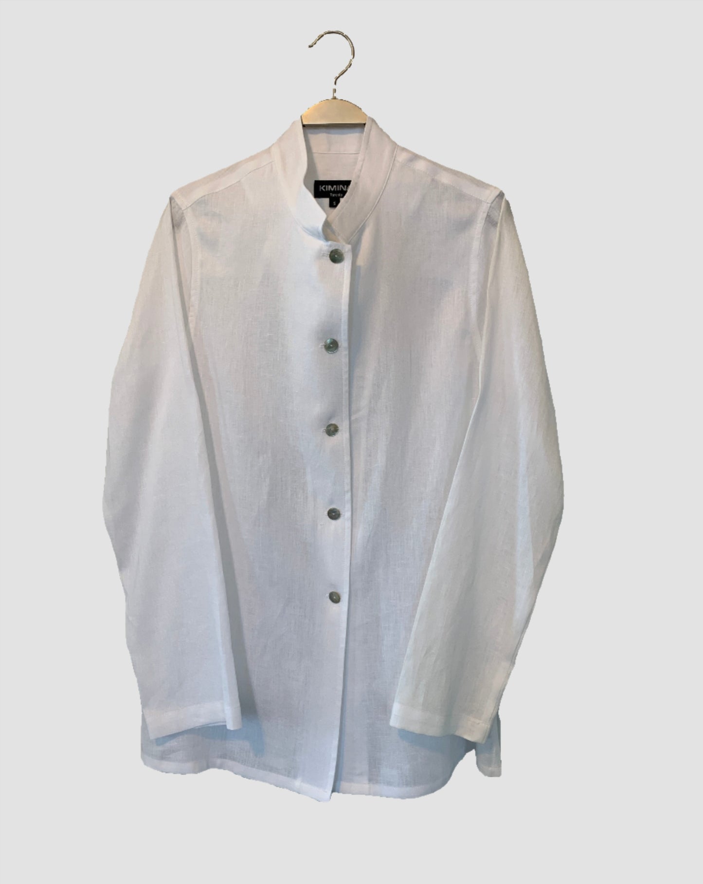 Linen Shirt (White) Mandarin