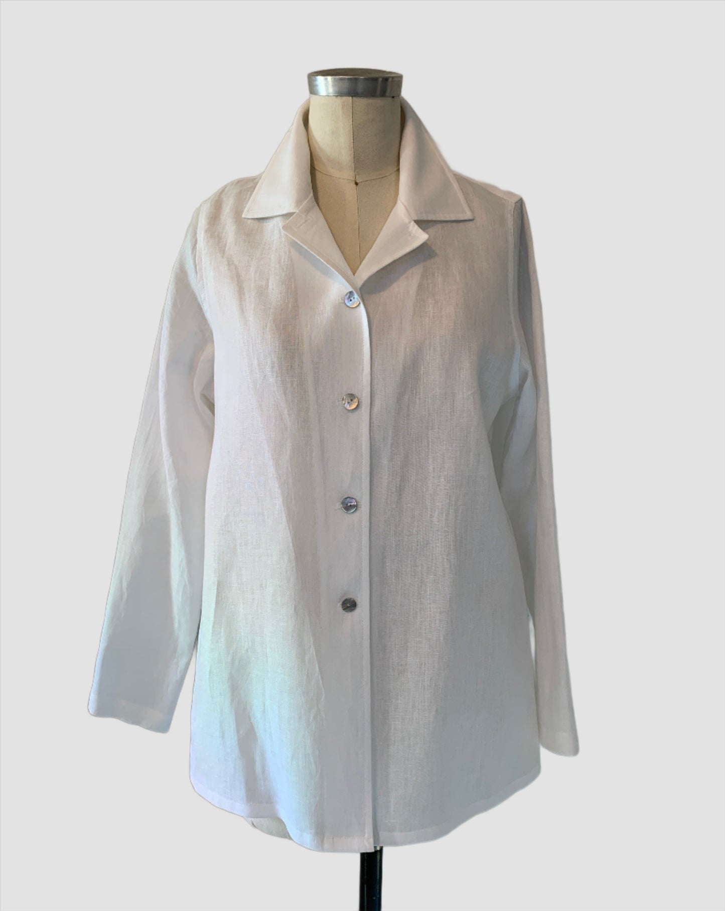 Linen Shirt (White) Notch