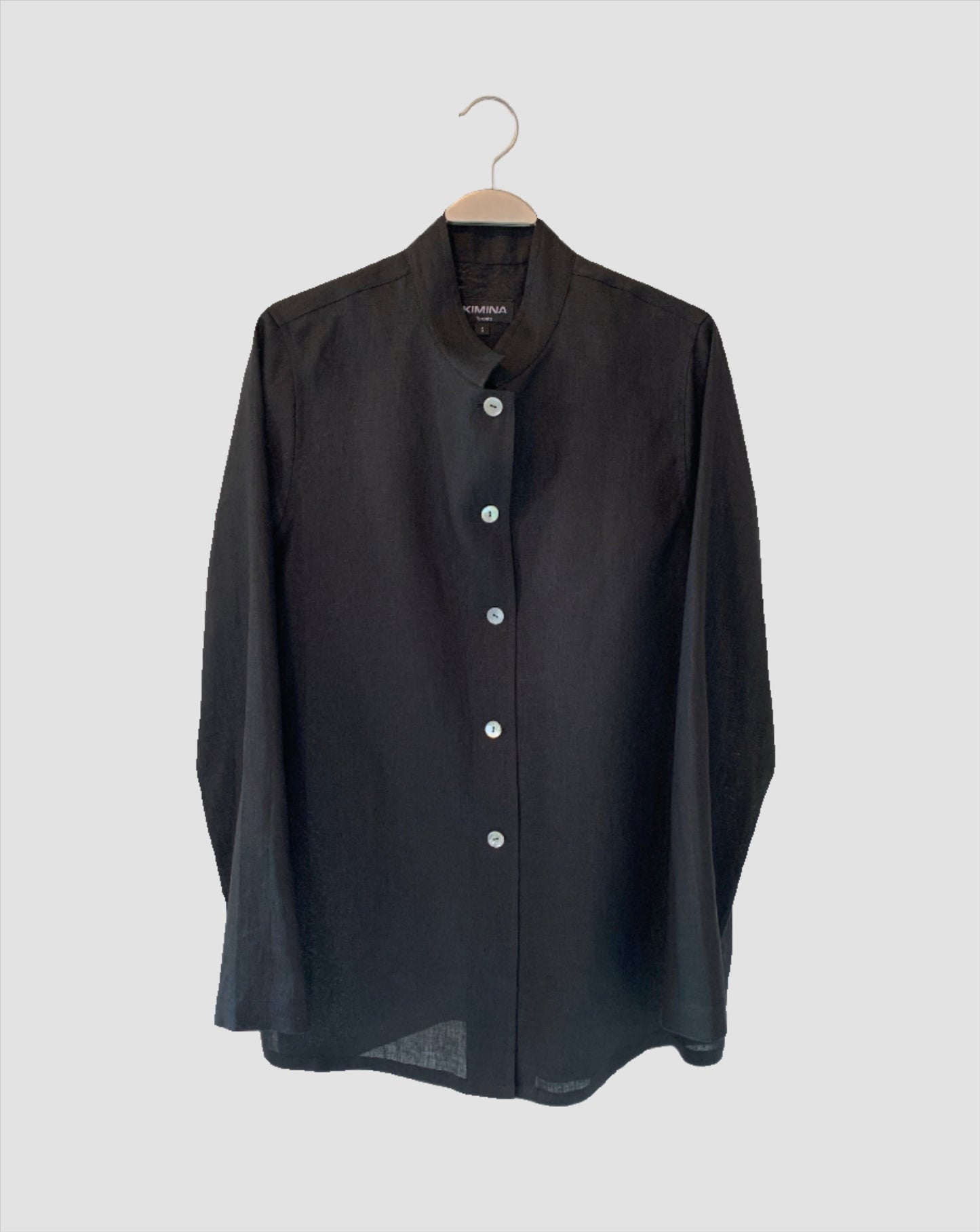 Linen Shirt (Black) Mandarin