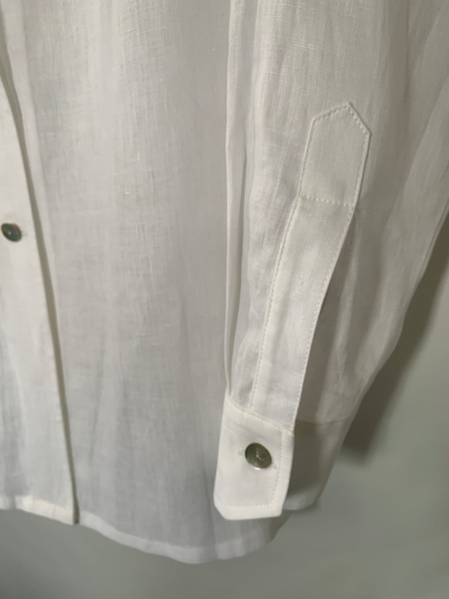 Linen Shirt with Cuff (White) Notch