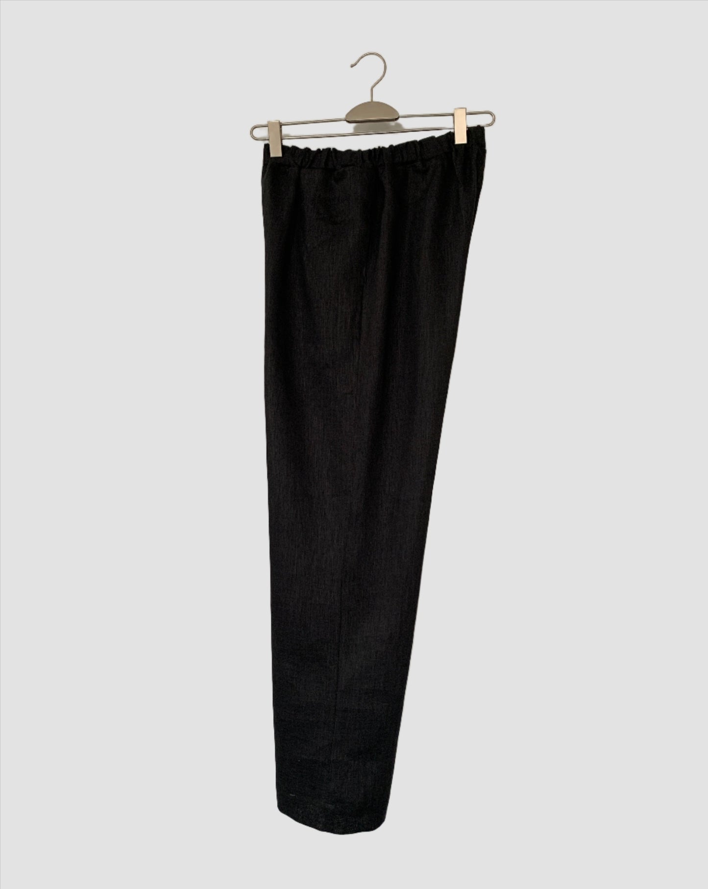 Linen Pants Cropped Pants (Black)