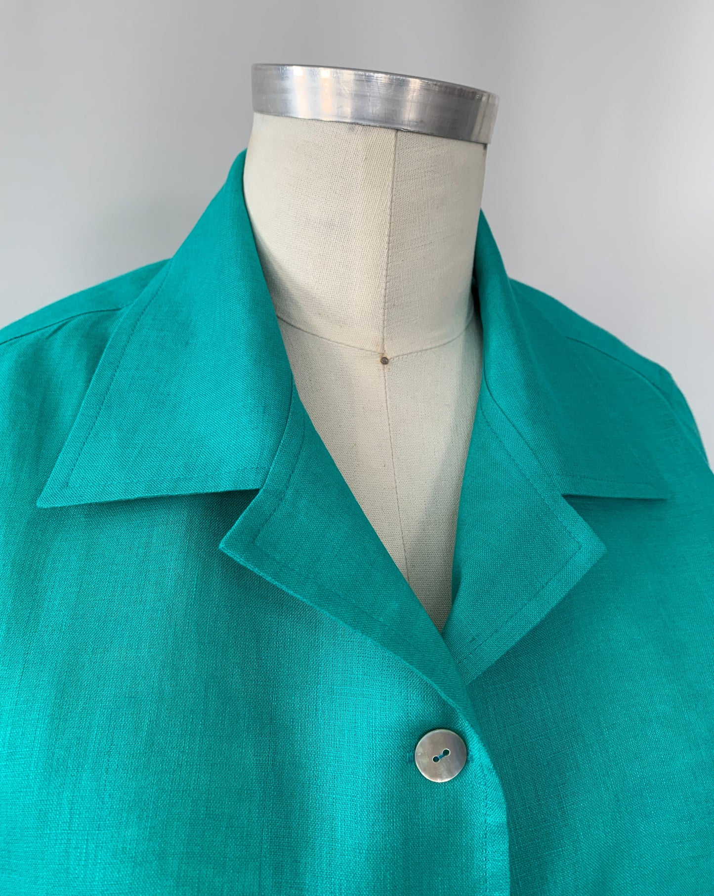 Linen Shirt (Emerald Green) Notch
