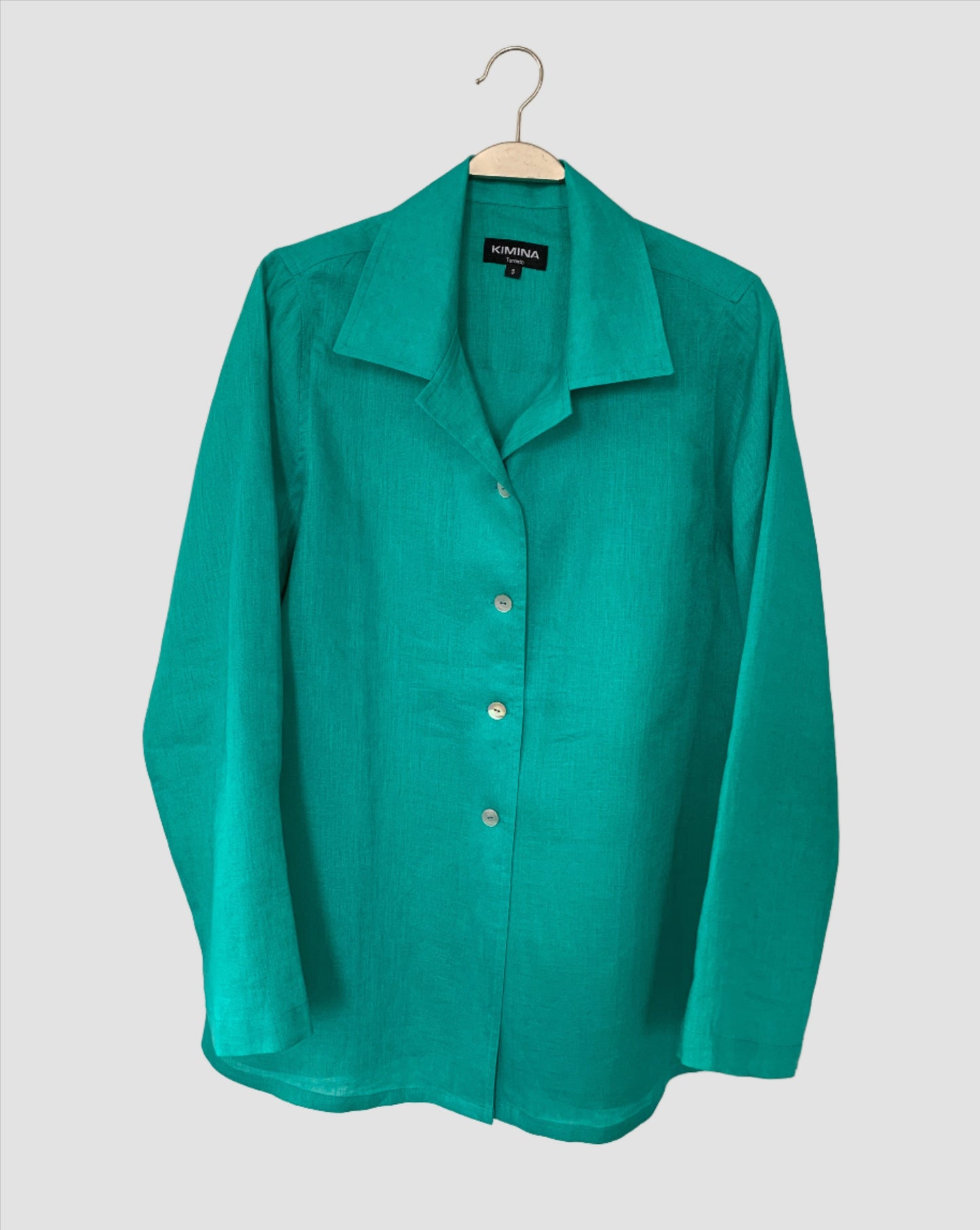 Linen Shirt (Emerald Green) Notch
