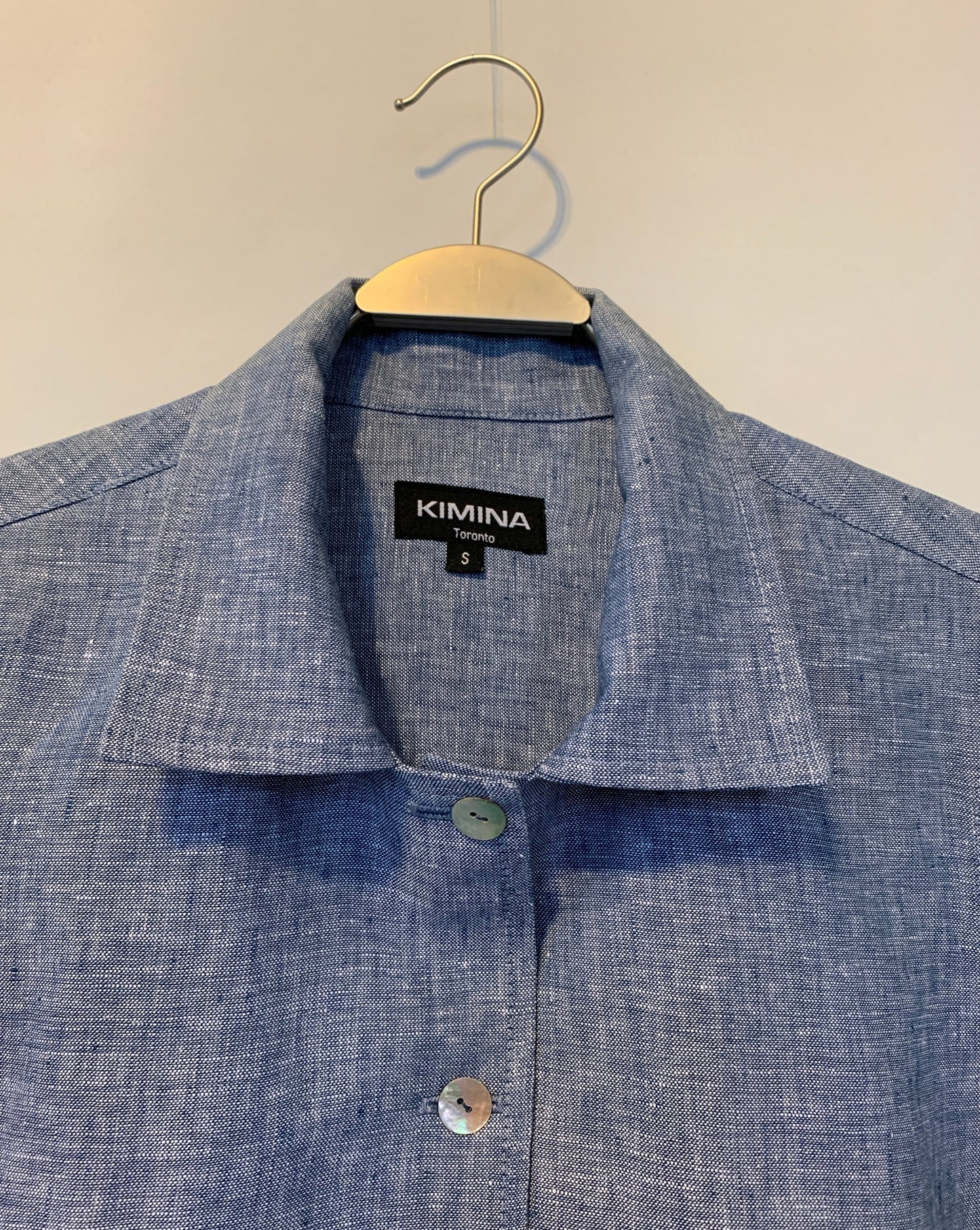 Linen Shirt (Blue/White Melange) Notch