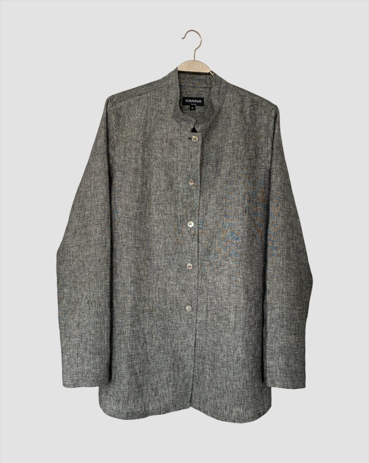 Linen Shirt (Black/White Melange)