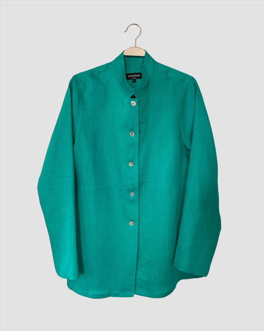 Linen Shirt (Emerald Green)