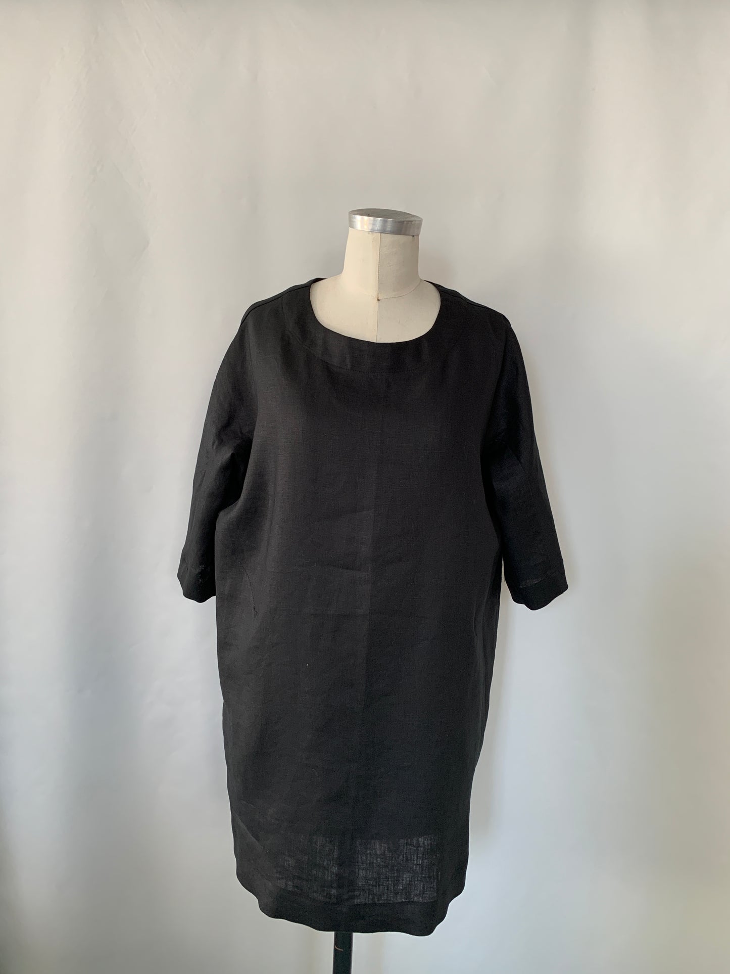 Linen LongTunic Top Black