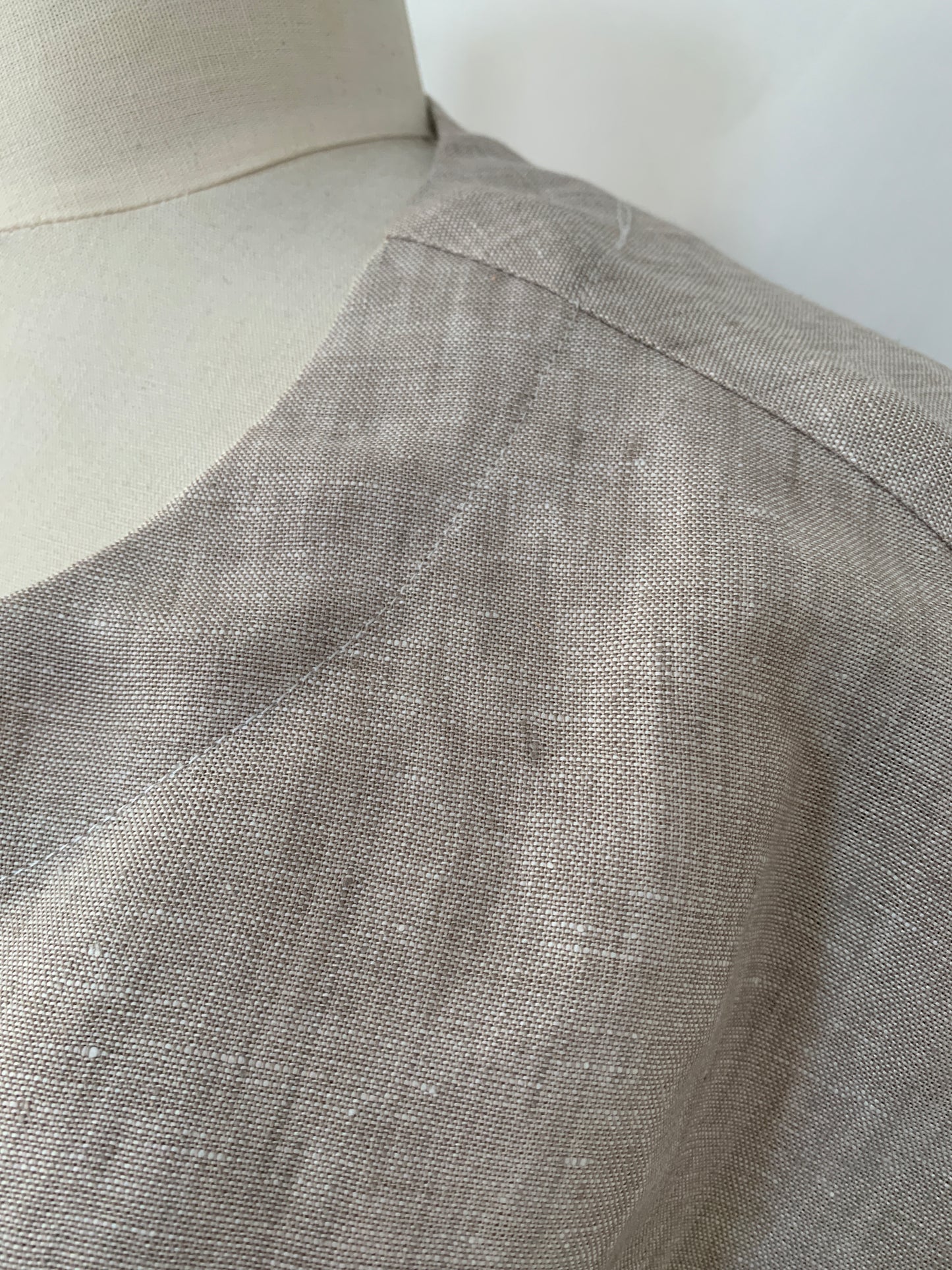 Linen Long Tunic Top(Sand/White Melange)
