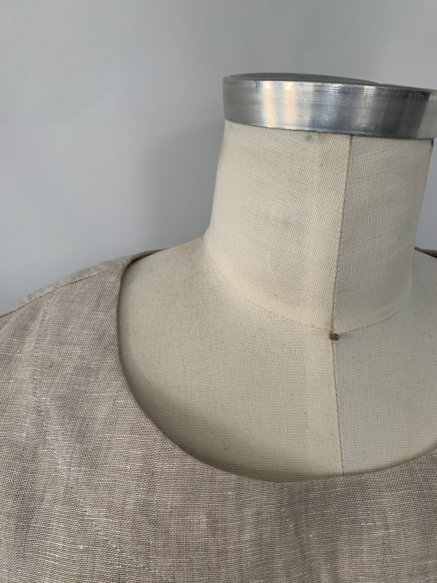 Linen Long Tunic Top(Sand/White Melange)