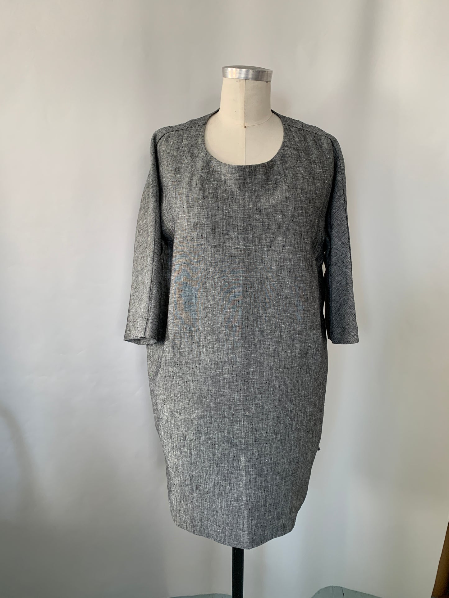 Linen LongTunic Top(grey Melange)