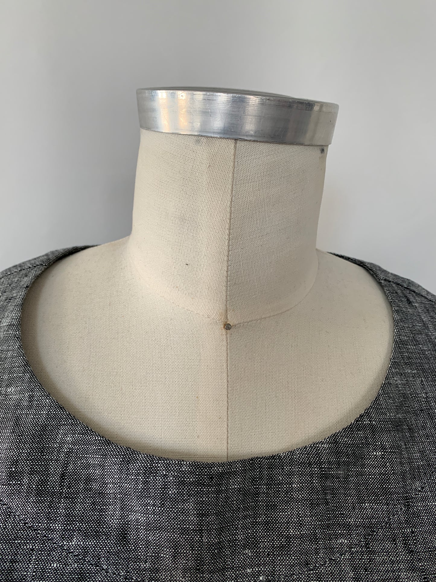 Linen LongTunic Top(grey Melange)