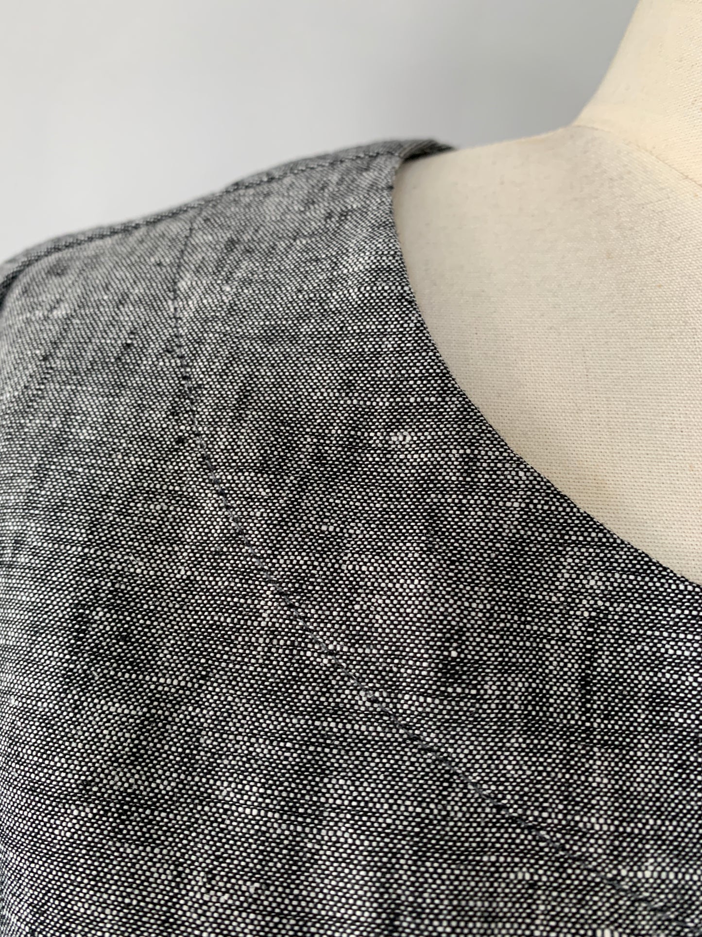 Linen LongTunic Top(grey Melange)
