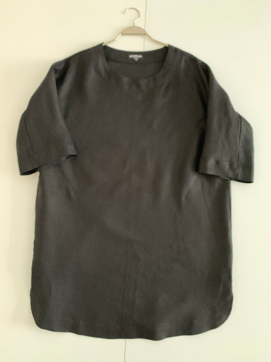Linen LongTunic Top Black
