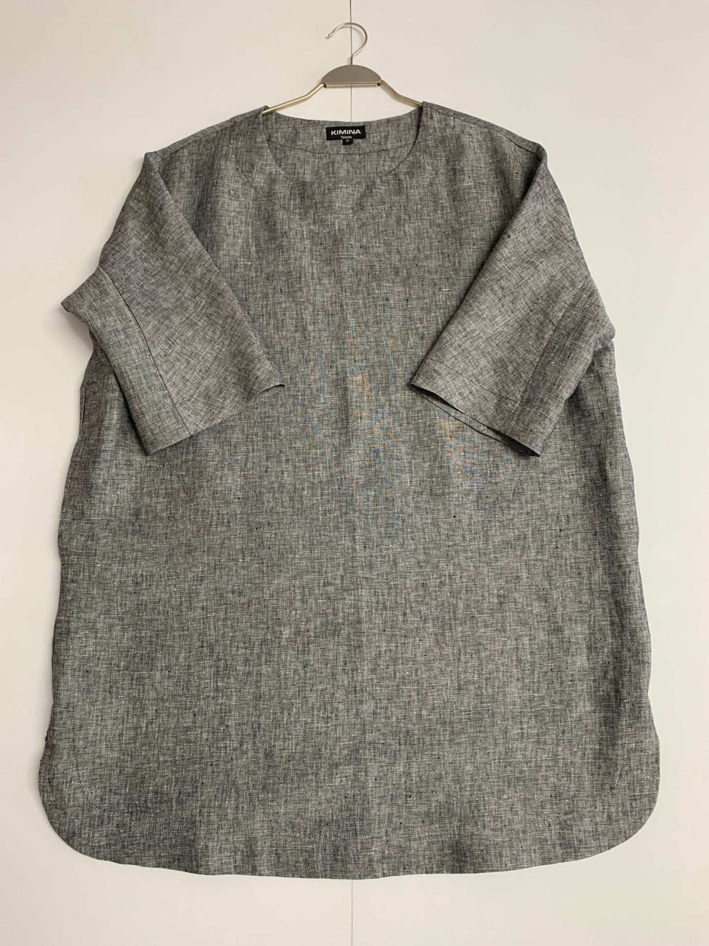Linen LongTunic Top(grey Melange)