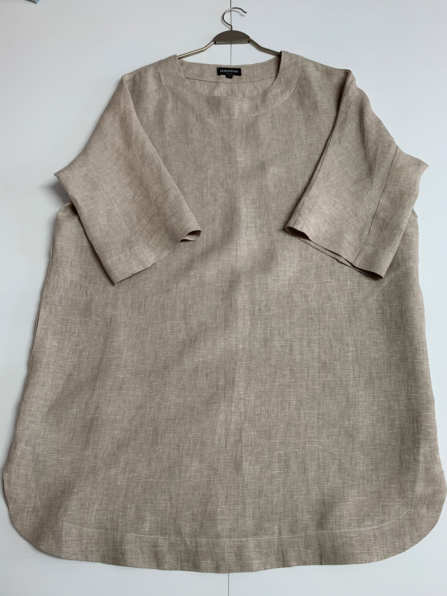 Linen Long Tunic Top(Sand/White Melange)